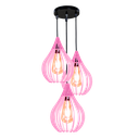 Ver imagem 2 de Luminária Teto Lustre Pendente Balcão Cozinha Sala Trio:Rosa