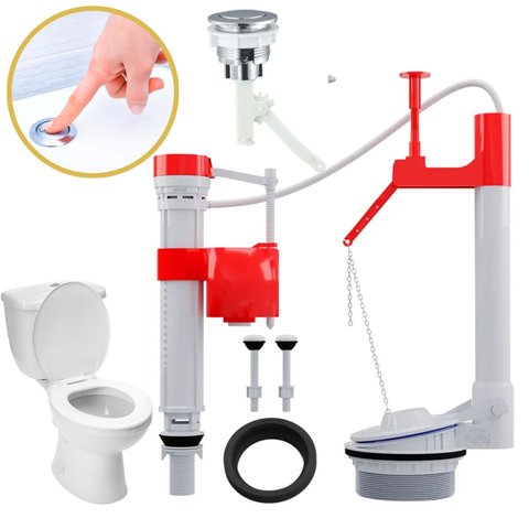 Kit Reparo Caixa Acoplada Banheiro Vaso Descarga Assento Sanitario Acionamento Superior Lavabo Lavat