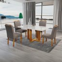 Ver imagem 2 de Mesa de Jantar Retangular com Tampo de Vidro Ghaia Naturale e Off White 120cm