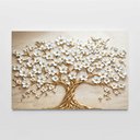 Ver imagem 3 de Quadro Decorativo Árvore da Vida Flores Brancas Sala Quarto Casa Escritório