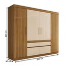 Ver imagem 4 de Guarda-roupa Casal Pandora 4 Portas 4 Gavetas Amêndola Touch/off White - Panorama Móveis