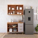Ver imagem 4 de Cozinha Modulada 2 Peças com 1 Balcão e 1 Armário Aéreo Elena Cinamomo/Platina