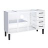 Gabinete / Balcão Ju em Aço para Pia de 1.50m 4 Gavetas e 3 Portas Cor Branco Cmax - 2