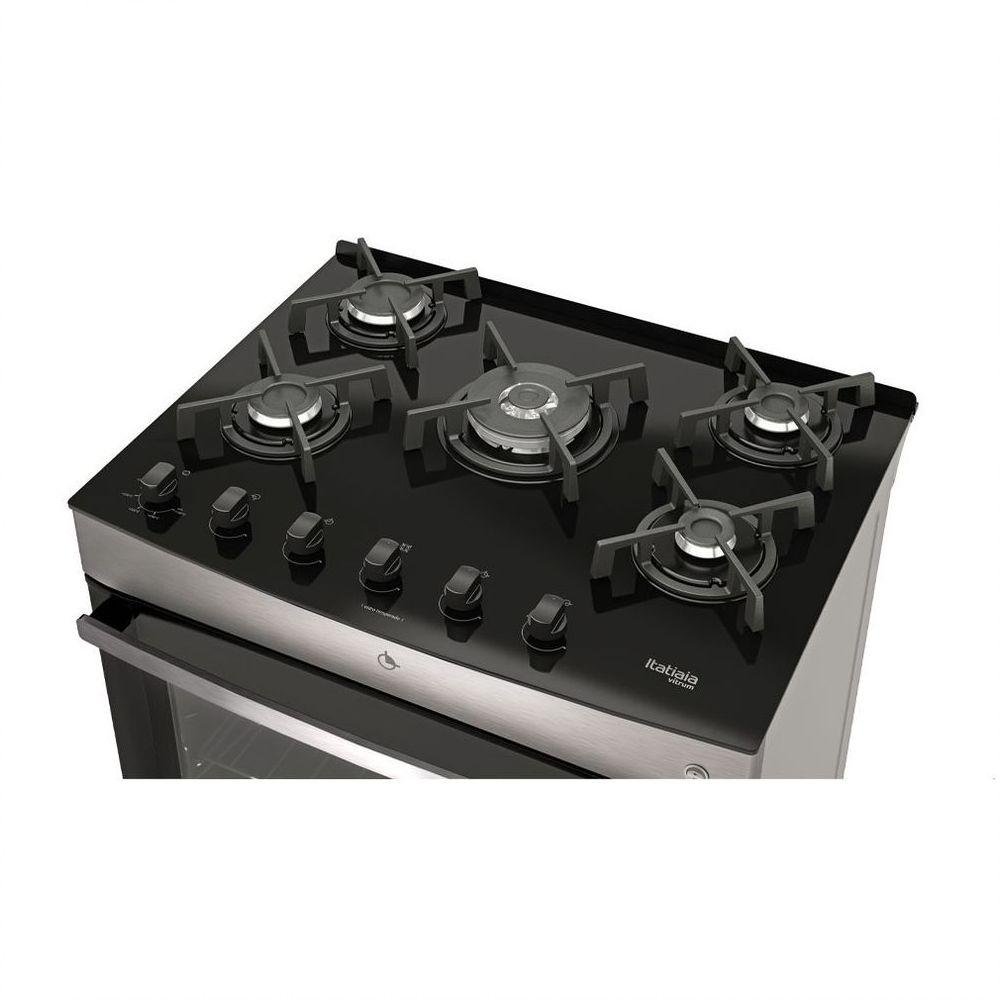 Fogão Vitrum 5 Bocas Superautomático Com Forno 100l Itatiaia Inox Bivolt - 5