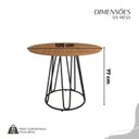 Ver imagem 3 de Conjunto Sala de Jantar Mesa Redonda 100cm Base Omega Tampo MDF Napoli Preto/Marrom