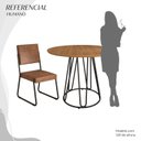 Ver imagem 5 de Conjunto Sala de Jantar Mesa Redonda 100cm Base Omega Tampo MDF Napoli Preto/Marrom