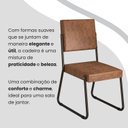 Ver imagem 7 de Conjunto Sala de Jantar Mesa Redonda 100cm Base Omega Tampo MDF Napoli Preto/Marrom