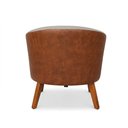 Ver imagem 7 de Poltrona Sala Decorativa Kit 2 Stella Pé Madeira Trapézio Castanho Sintético Pu Nozes/linho Cinza D0