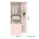 Ver imagem 3 de Quarto de Bebê Doce Sonho com Roupeiro 825 e Cômoda 777 Qmovi Rosa Acetinado