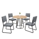 Ver imagem 2 de Conjunto Sala de Jantar Mesa Redonda 100cm Base Omega Tampo Mdf Napoli