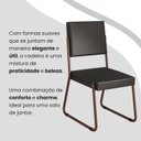 Ver imagem 7 de Conjunto Sala de Jantar Mesa Redonda 100cm Base Omega Tampo MDF Napoli Marrom/Preto