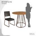 Ver imagem 5 de Conjunto Sala de Jantar Mesa Redonda 100cm Base Omega Tampo MDF Napoli Marrom/Preto