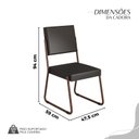 Ver imagem 4 de Conjunto Sala de Jantar Mesa Redonda 100cm Base Omega Tampo MDF Napoli Marrom/Preto
