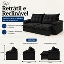 Ver imagem 3 de Sofá Berlin Retrátil e Reclinável 280m - Preto