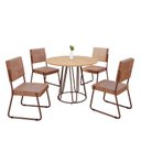 Ver imagem 2 de Conjunto Sala de Jantar Mesa Redonda 100cm Base Omega Tampo Mdf Napoli