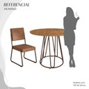 Ver imagem 5 de Conjunto Sala de Jantar Mesa Redonda 100cm Base Omega Tampo MDF Napoli Marrom