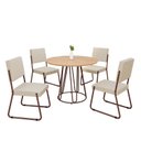 Ver imagem 2 de Conjunto Sala de Jantar Mesa Redonda 100cm Base Omega Tampo Mdf Napoli