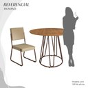 Ver imagem 5 de Conjunto Sala de Jantar Mesa Redonda 100cm Base Omega Tampo MDF Napoli Marrom/Creme