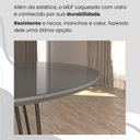 Ver mais imagens de Conjunto Sala de Jantar Mesa Redonda 100cm Base Omega Tampo MDF Laca com Vidro Napoli Preto/Marrom