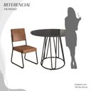 Ver imagem 5 de Conjunto Sala de Jantar Mesa Redonda 100cm Base Omega Tampo MDF Laca com Vidro Napoli Preto/Marrom