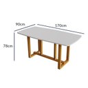 Ver imagem 3 de Conjunto Sala de Jantar Mesa Oval 6 Cadeiras Tampo de MDF Filadélfia Marrom Cerejeira/Palha