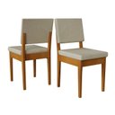 Ver imagem 7 de Conjunto Sala de Jantar Mesa Oval 6 Cadeiras Tampo de MDF Filadélfia Marrom Cerejeira/Palha