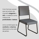 Ver imagem 7 de Conjunto Sala de Jantar Mesa Redonda 100cm Base Omega Tampo MDF Laca com Vidro Napoli Preto/Grafite