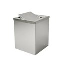Ver imagem 1 de Lixeira Aço Inox Quadrada C/ Tampa 50l Área Interna/externa - Prata