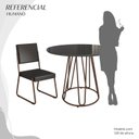 Ver imagem 5 de Conjunto Sala de Jantar Mesa Redonda 100cm Base Omega Tampo MDF Laca com Vidro Napoli Marrom/Preto