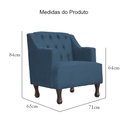 Ver imagem 6 de Poltrona Decorativa Pés Luis XV Gênises Encosto Capitonê Suede Azul Royal Carolina Moveis