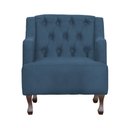 Ver imagem 5 de Poltrona Decorativa Pés Luis XV Gênises Encosto Capitonê Suede Azul Royal Carolina Moveis