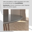 Ver mais imagens de Conjunto Sala de Jantar Mesa Redonda 100cm Base Omega Tampo MDF Laca com Vidro Napoli Marrom