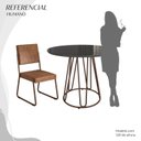 Ver imagem 5 de Conjunto Sala de Jantar Mesa Redonda 100cm Base Omega Tampo MDF Laca com Vidro Napoli Marrom