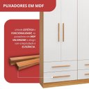 Ver imagem 6 de Guarda-Roupa Casal 6 Portas 6 Gavetas Majestic Marrom/Freijó/Off-White