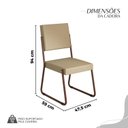 Ver imagem 4 de Conjunto Sala de Jantar Mesa Redonda 100cm Base Omega Tampo MDF Laca com Vidro Napoli Marrom/Creme