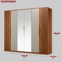 Ver imagem 4 de Guarda Roupa Casal 6 Portas com Ripado e com Espelho 6 Gavetas Equador - Nogueira-nude Prime Tx