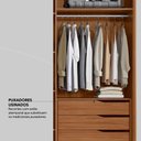 Ver imagem 2 de Guarda Roupa Casal 6 Portas com Ripado e com Espelho 6 Gavetas Equador - Nogueira-nude Prime Tx