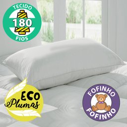 Kit 2 Travesseiros Antialérgico Percal 180 Fios Ecoplumas Fibra Siliconada Macio Lavável BF Colchões - 5