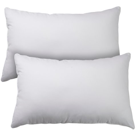 Kit 2 Travesseiros Antialérgico Percal 180 Fios Ecoplumas Fibra Siliconada Macio Lavável BF Colchões