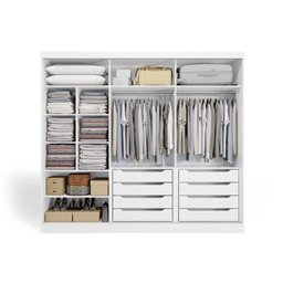 Guarda-roupa Casal 100% Mdf Kappesberg 3 Portas de Correr 8 Gavetas Branco - 2
