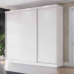 Guarda-roupa Casal 100% Mdf Kappesberg 3 Portas de Correr 8 Gavetas Branco - 1
