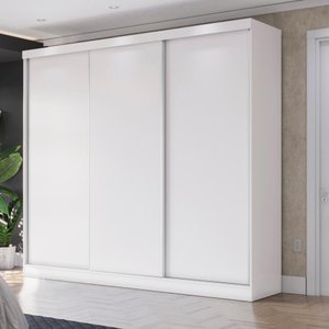 Guarda-roupa Casal 100% Mdf Kappesberg 3 Portas de Correr 8 Gavetas Branco