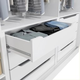 Guarda-roupa Casal 100% Mdf Kappesberg 3 Portas de Correr 8 Gavetas Branco - 3
