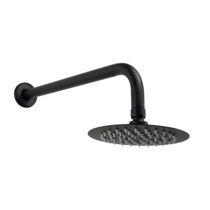 Ducha Chuveiro 15 Cm Redonda em Inox 304 Preto Fosco Parede