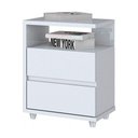Ver imagem 1 de Mesa de Cabeceira Campeche 2 Gavetas Henn D07-10 Branco