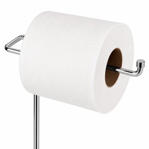 Porta Papel Higienico Chao Duplo Suporte Rolo Cromado Banheiro Organizador Lavabo Moderno Resistente
