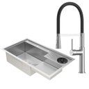 Ver imagem 1 de Kit Cuba Gourmet Veneza Aço Inox 304 e Torneira Gourmet Bélgica Monocomando Goldenx
