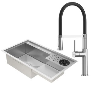 Kit Cuba Gourmet Veneza Aço Inox 304 e Torneira Gourmet Bélgica Monocomando Goldenx