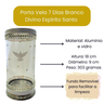Porta Vela 7 Dias Divino Espírito Santo Vidro Alumínio 18 Cm - 5