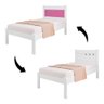 Cama Solteiro Sofisticada Berli Branca e Rosa com Colchão - 3